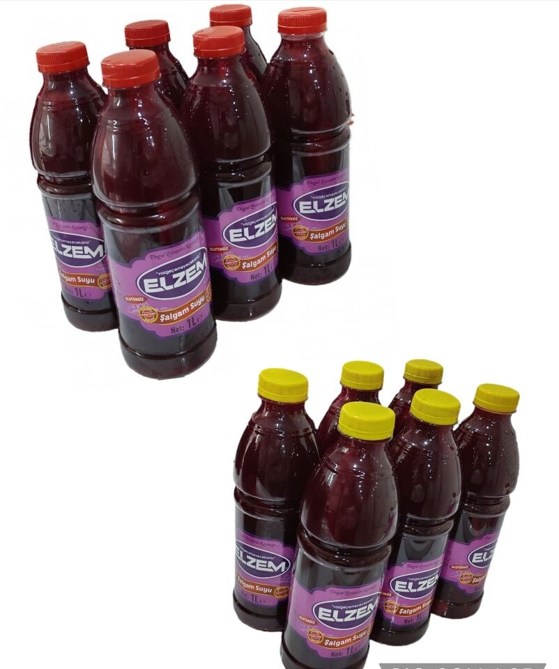 6 adet acılı+6adet acısız 1 lt  şalgam